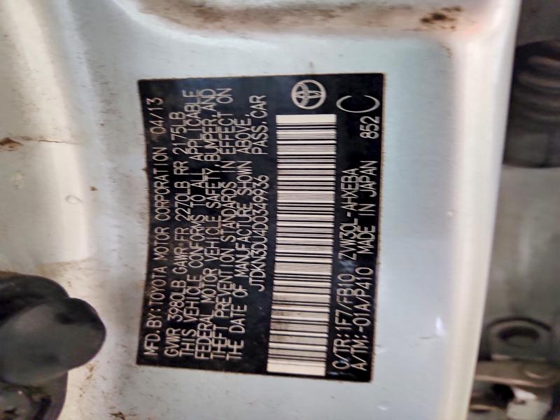 Aukcja sprzedaży 2013 Toyota Prius, vin: JTDKN3DU4D0349936, numer aukcji: 52776866