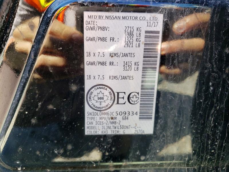 2018 Infiniti Qx60 მანქანა იყიდება აუქციონზე, vin: 5N1DL0MM6JC509334, აუქციონის ნომერი: 53717186