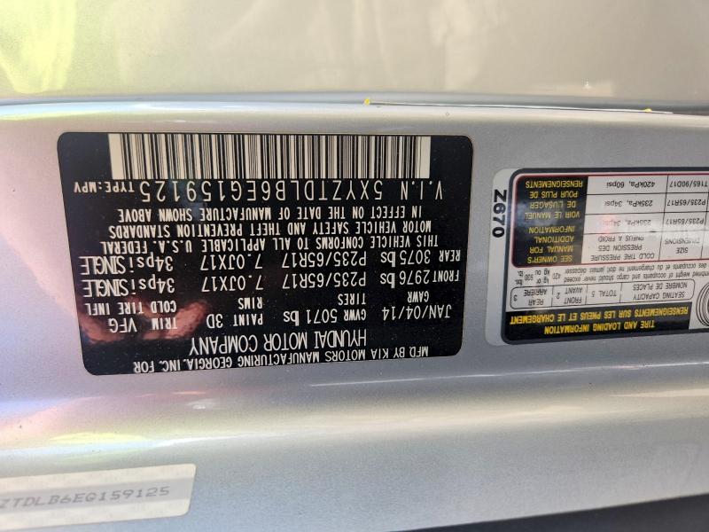 52314086 :رقم المزاد ، 5XYZTDLB6EG159125 vin ، 2014 Hyundai Santa Fe Sport مزاد بيع