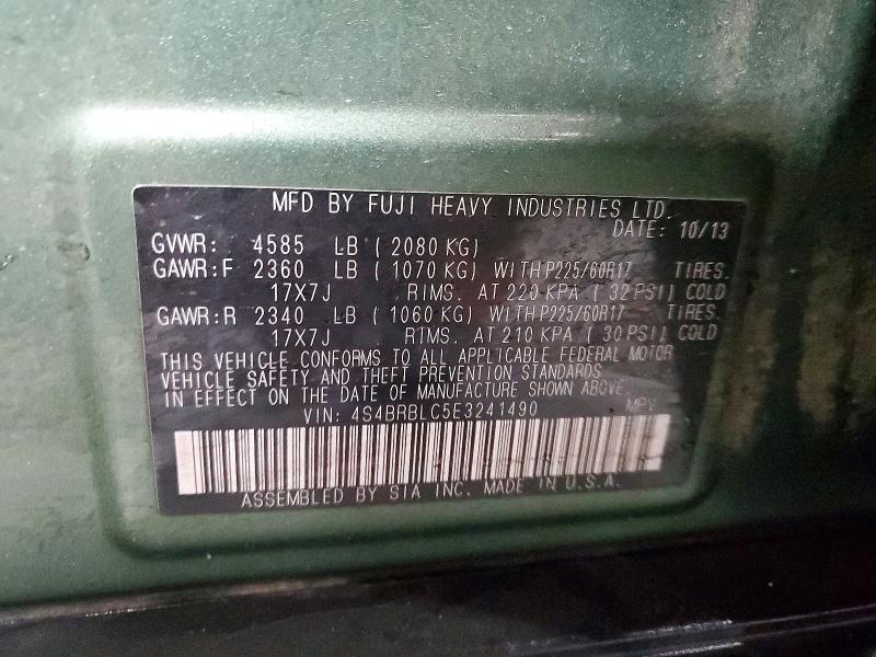 Aukcja sprzedaży 2014 Subaru Outback, vin: 4S4BRBLC5E3241490, numer aukcji: 52594726