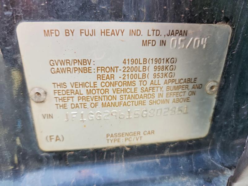 Aukcja sprzedaży 2005 Subaru Impreza, vin: JF1GG29615G802851, numer aukcji: 52067636