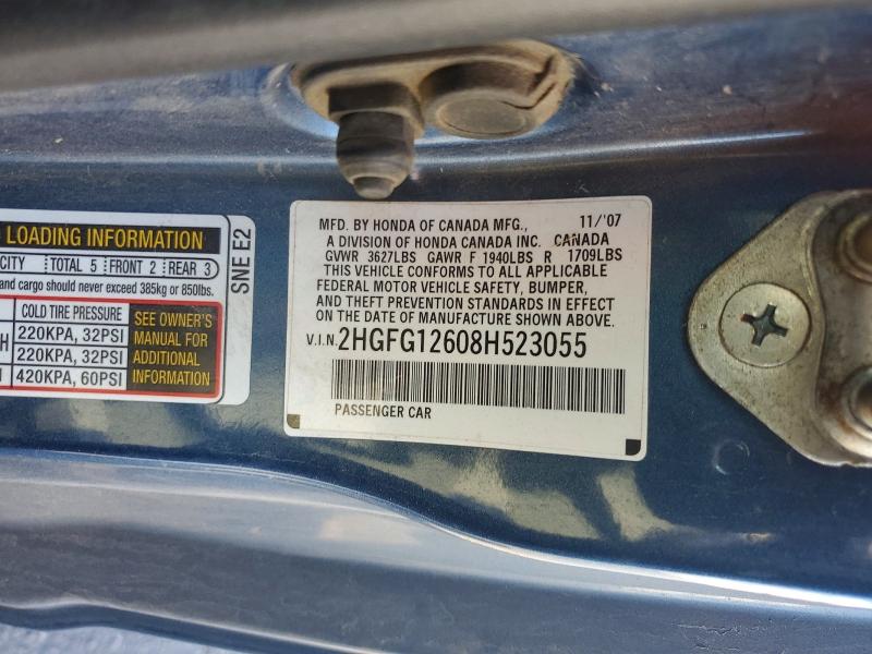 Aukcja sprzedaży 2008 Honda Civic, vin: 2HGFG12608H523055, numer aukcji: 53961746
