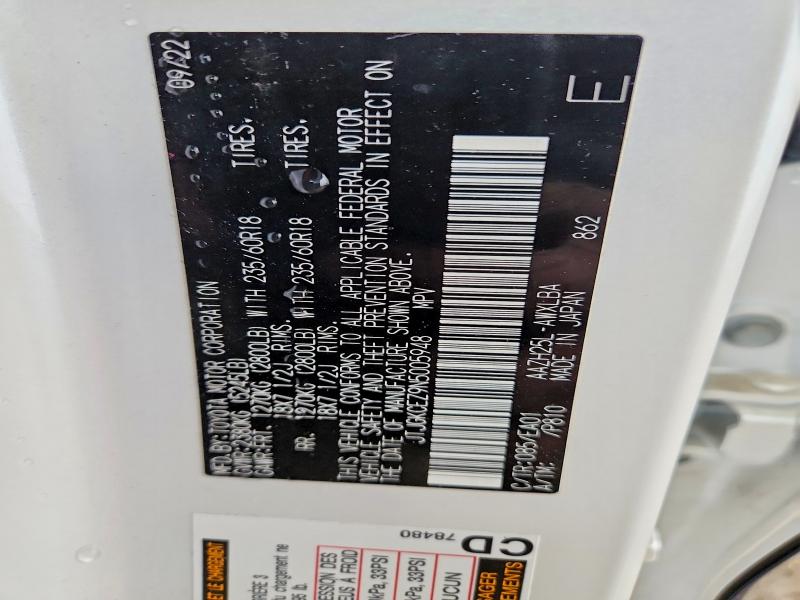 Aukcja sprzedaży 2022 Lexus Nx, vin: JTJGKCEZ9N5005948, numer aukcji: 52412906