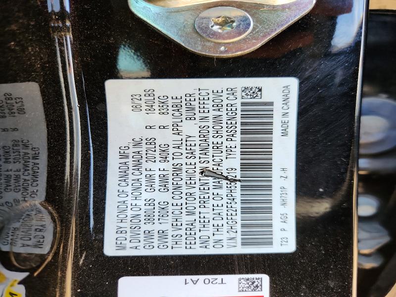 2023 Honda Civic მანქანა იყიდება აუქციონზე, vin: 2HGFE2F54PH557219, აუქციონის ნომერი: 53714096