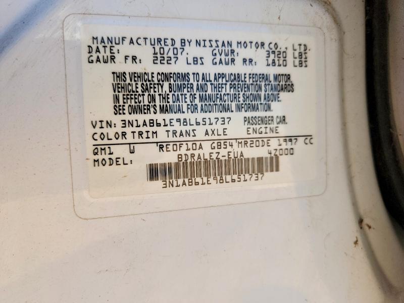 55307236 :رقم المزاد ، 3N1AB61E98L651737 vin ، 2008 Nissan Sentra مزاد بيع