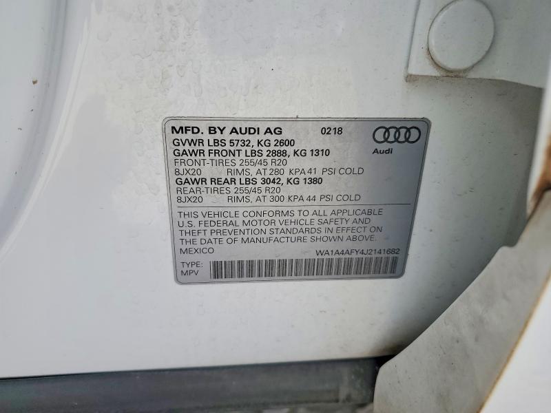 Aukcja sprzedaży 2018 Audi Sq5, vin: WA1A4AFY4J2141682, numer aukcji: 54207616