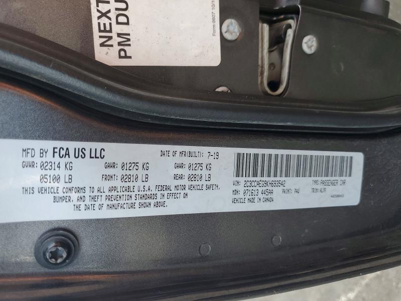 Продажа на аукционе авто 2019 Chrysler 300, vin: 2C3CCAEG9KH693542, номер лота: 52608126