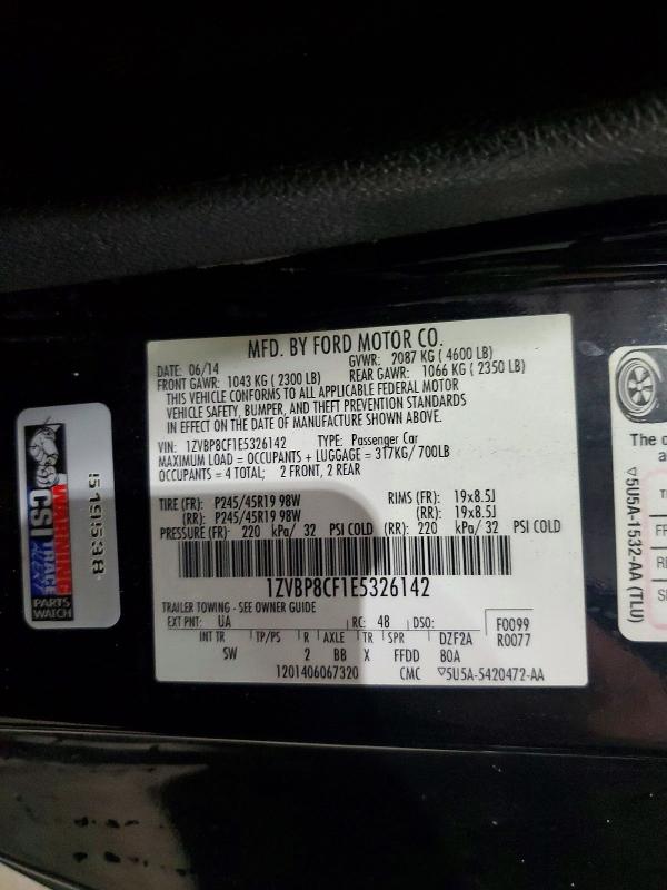 Продаж на аукціоні авто 2014 Ford Mustang, vin: 1ZVBP8CF1E5326142, номер лоту: 52019926