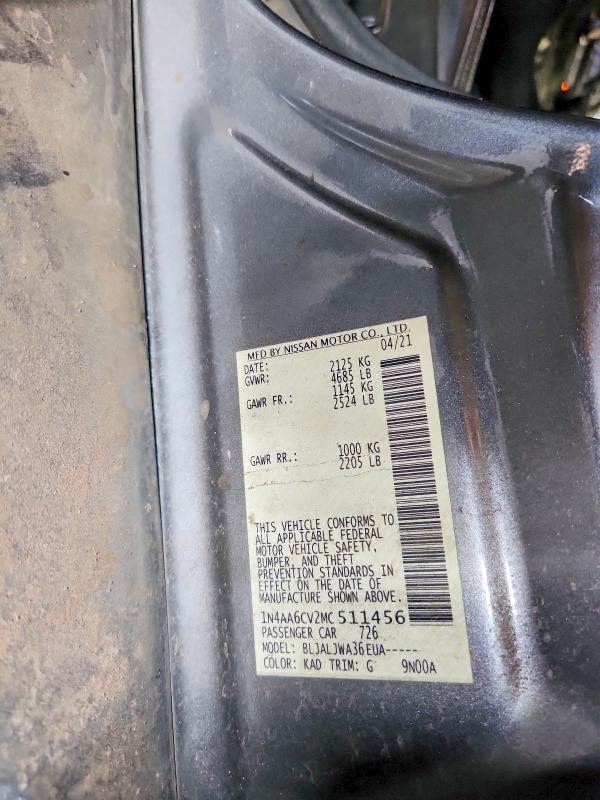 Продажа на аукционе авто 2021 Nissan Maxima, vin: 1N4AA6CV2MC511456, номер лота: 51645986
