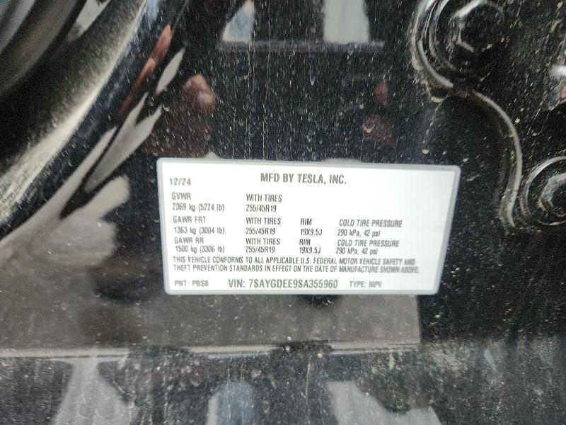 Продаж на аукціоні авто 2025 Tesla Model Y, vin: 7SAYGDEE9SA355960, номер лоту: 52466356