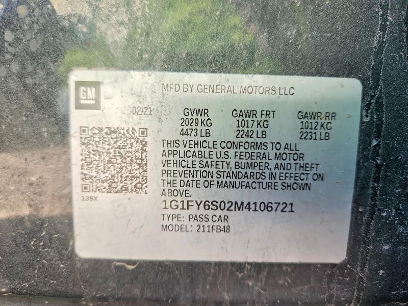 Aukcja sprzedaży 2021 Chevrolet Bolt Ev, vin: 1G1FY6S02M4106721, numer aukcji: 54973026