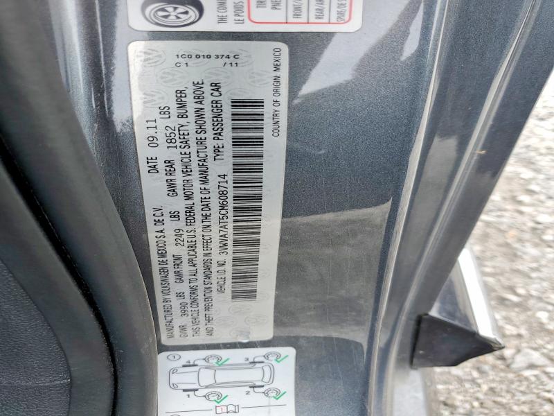 52381776 :رقم المزاد ، 3VWVA7AT5CM608714 vin ، 2012 Volkswagen Beetle مزاد بيع