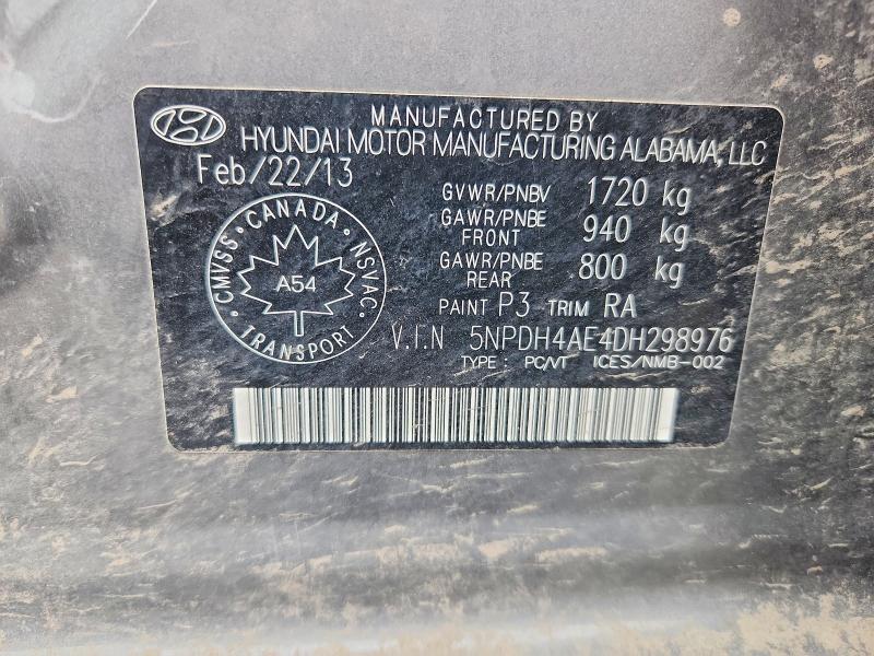 Aukcja sprzedaży 2013 Hyundai Elantra, vin: 5NPDH4AE4DH298976, numer aukcji: 52770756