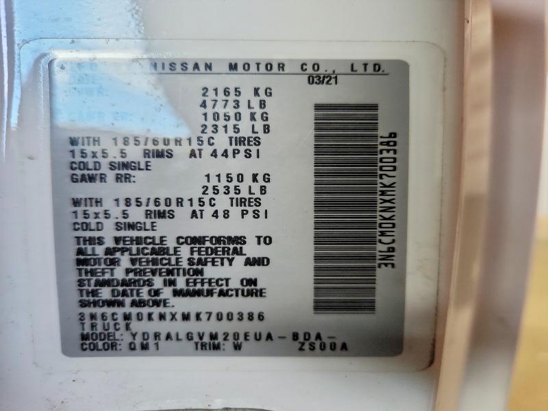 2021 Nissan Nv200 მანქანა იყიდება აუქციონზე, vin: 3N6CM0KNXMK700386, აუქციონის ნომერი: 51608446