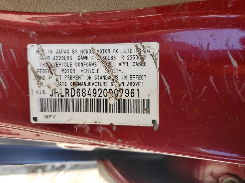 Aukcja sprzedaży 2002 Honda Cr-v, vin: JHLRD68492C007961, numer aukcji: 53557616