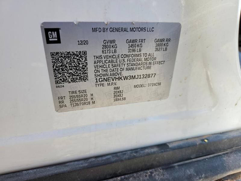 54775056 :رقم المزاد ، 1GNEVHKW3MJ132877 vin ، 2021 Chevrolet Traverse مزاد بيع