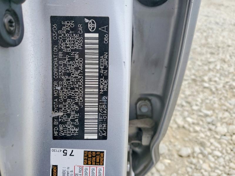 52012356 :رقم المزاد ، JTDKB20U563174400 vin ، 2006 Toyota Prius مزاد بيع