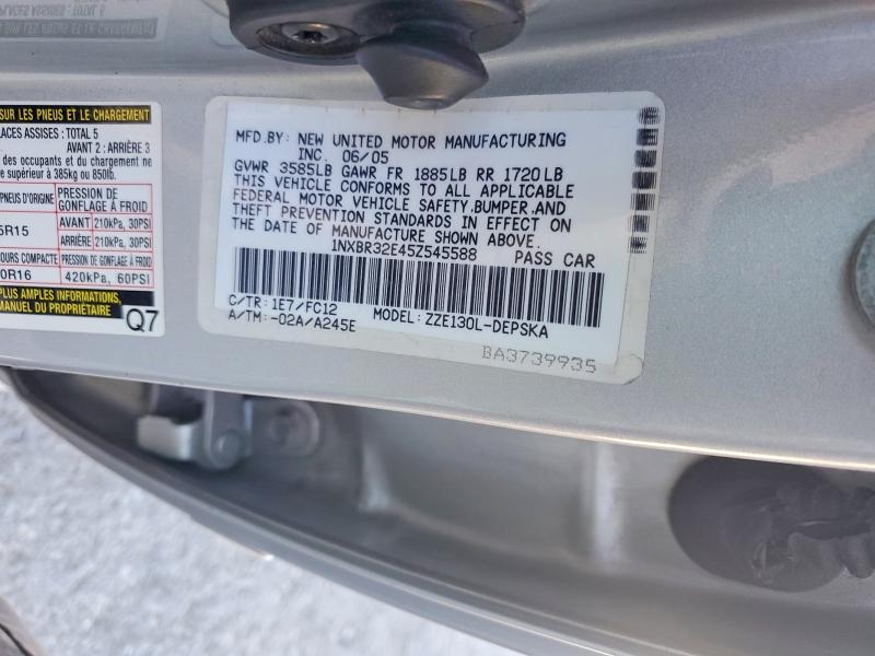 Aukcja sprzedaży 2005 Toyota Corolla, vin: 1NXBR32E45Z545588, numer aukcji: 54099326