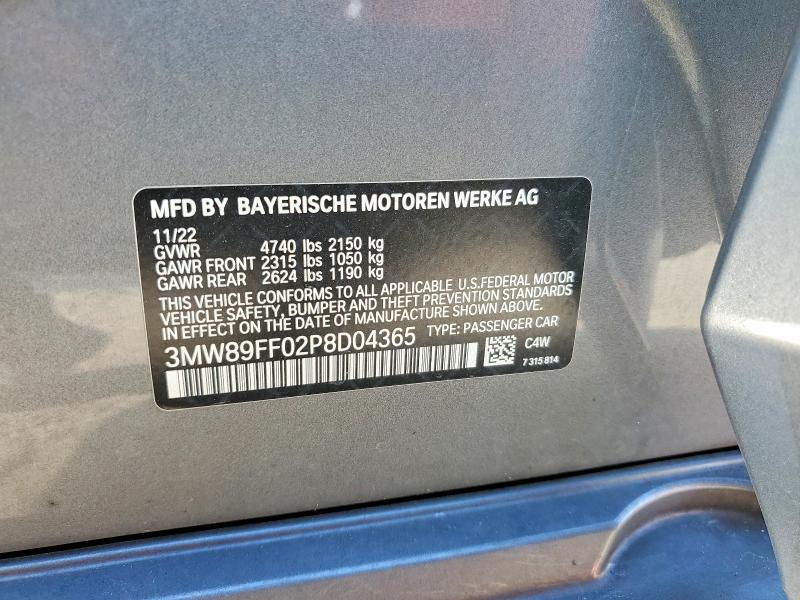 53805466 :رقم المزاد ، 3MW89FF02P8D04365 vin ، 2023 Bmw 330xi مزاد بيع