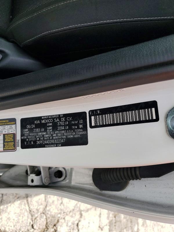 Aukcja sprzedaży 2024 Kia Forte, vin: 3KPF24AD2RE822347, numer aukcji: 54729136