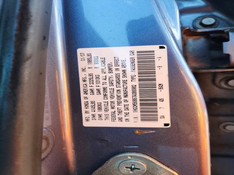 Продаж на аукціоні авто 2007 Honda Accord, vin: 1HGCM56867A086982, номер лоту: 52467356