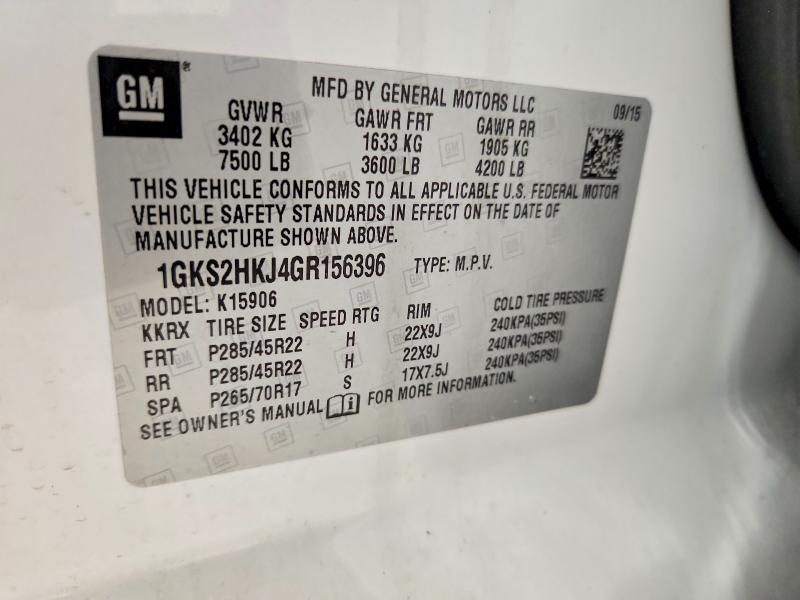 Продаж на аукціоні авто 2016 Gmc Yukon Xl, vin: 1GKS2HKJ4GR156396, номер лоту: 53091296