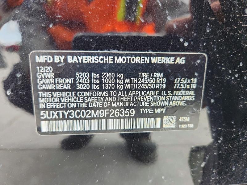 Продажа на аукционе авто 2021 Bmw X3, vin: 5UXTY3C02M9F26359, номер лота: 54863546