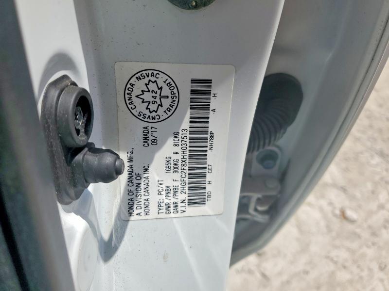 Aukcja sprzedaży 2017 Honda Civic, vin: 2HGFC2F8XHH037513, numer aukcji: 52650456