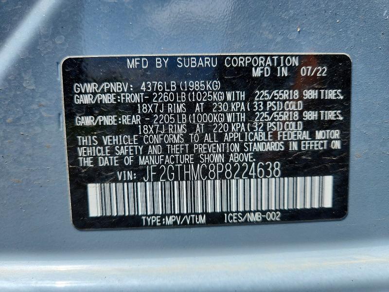 Продаж на аукціоні авто 2023 Subaru Crosstrek, vin: JF2GTHMC8P8224638, номер лоту: 52014906