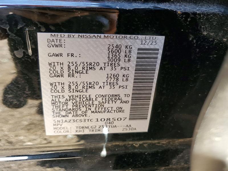 Aukcja sprzedaży 2026 Nissan Murano, vin: 5N1AZ3CS3TC108507, numer aukcji: 52762356