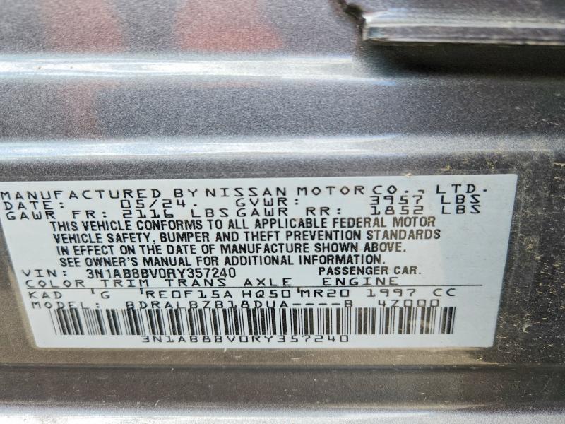 Aukcja sprzedaży 2024 Nissan Sentra, vin: 3N1AB8BV0RY357240, numer aukcji: 51867106