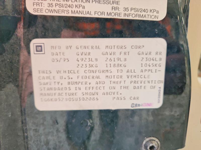 Продажа на аукционе авто 1995 Cadillac Deville, vin: 1G6KD52B0SU302086, номер лота: 52600186