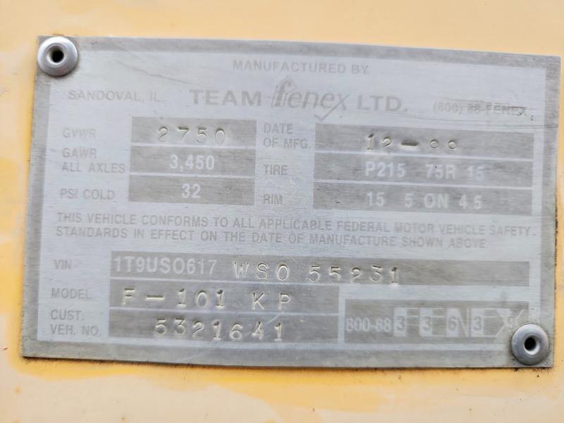 1999 Team Fenex Unknown მანქანა იყიდება აუქციონზე, vin: 1T9US0617WS055231, აუქციონის ნომერი: 54410056