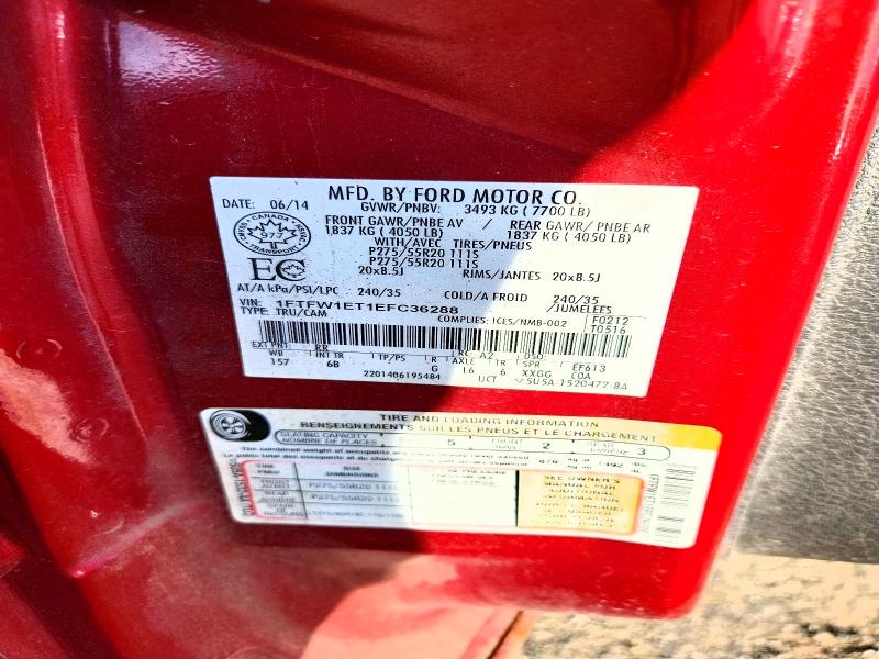 Продажа на аукционе авто 2014 Ford F150, vin: 1FTFW1ET1EFC36288, номер лота: 53743346