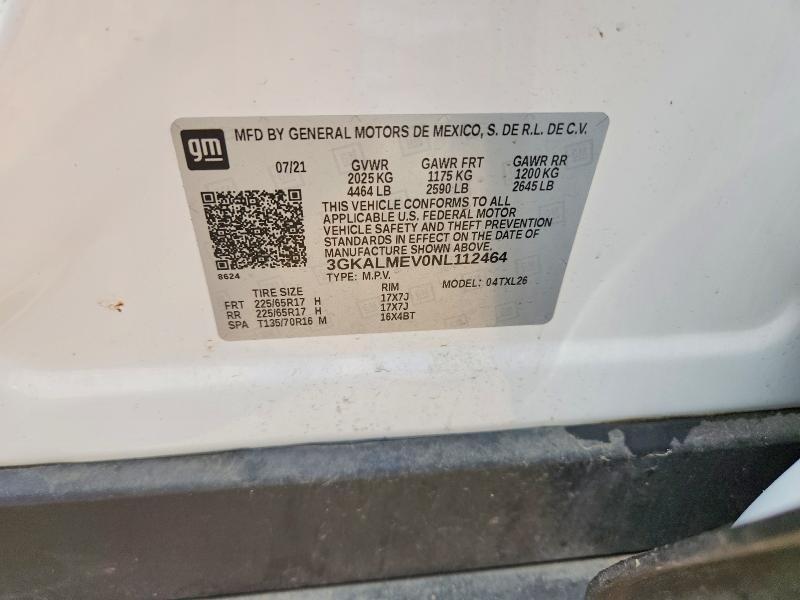 Aukcja sprzedaży 2022 Gmc Terrain, vin: 3GKALMEV0NL112464, numer aukcji: 54091896