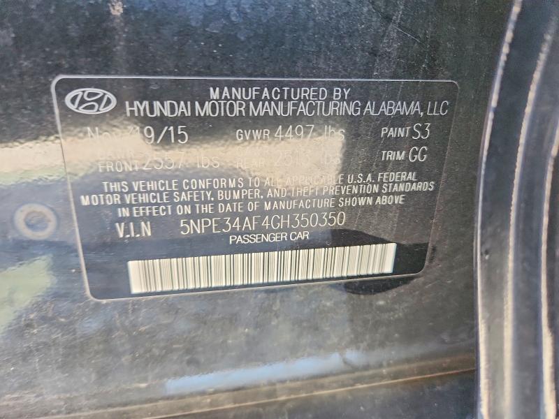 Продажа на аукционе авто 2016 Hyundai Sonata, vin: 5NPE34AF4GH350350, номер лота: 52205416