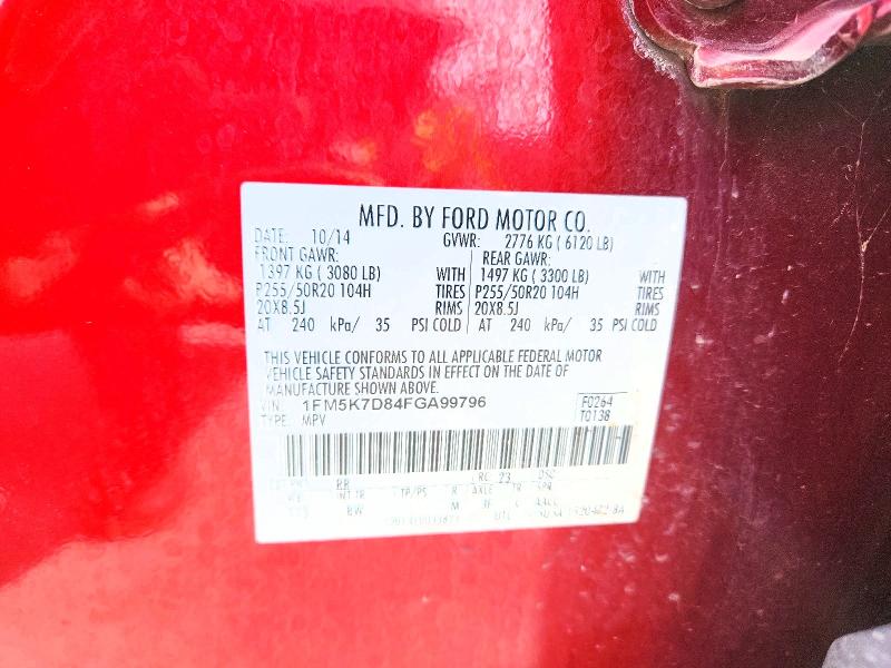 Продажа на аукционе авто 2015 Ford Explorer, vin: 1FM5K7D84FGA99796, номер лота: 54862436