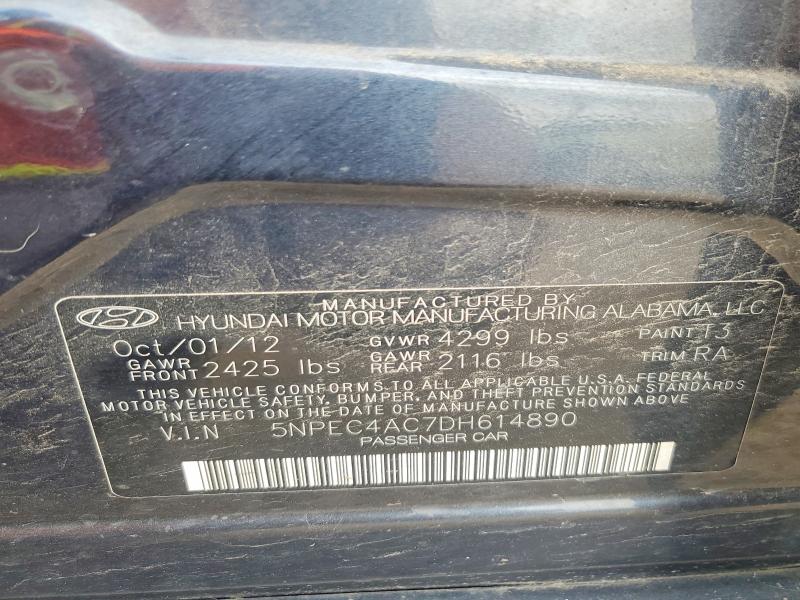 54863286 :رقم المزاد ، 5NPEC4AC7DH614890 vin ، 2013 Hyundai Sonata مزاد بيع