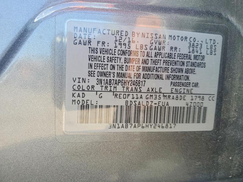 Aukcja sprzedaży 2017 Nissan Sentra, vin: 3N1AB7AP6HY246817, numer aukcji: 52469646