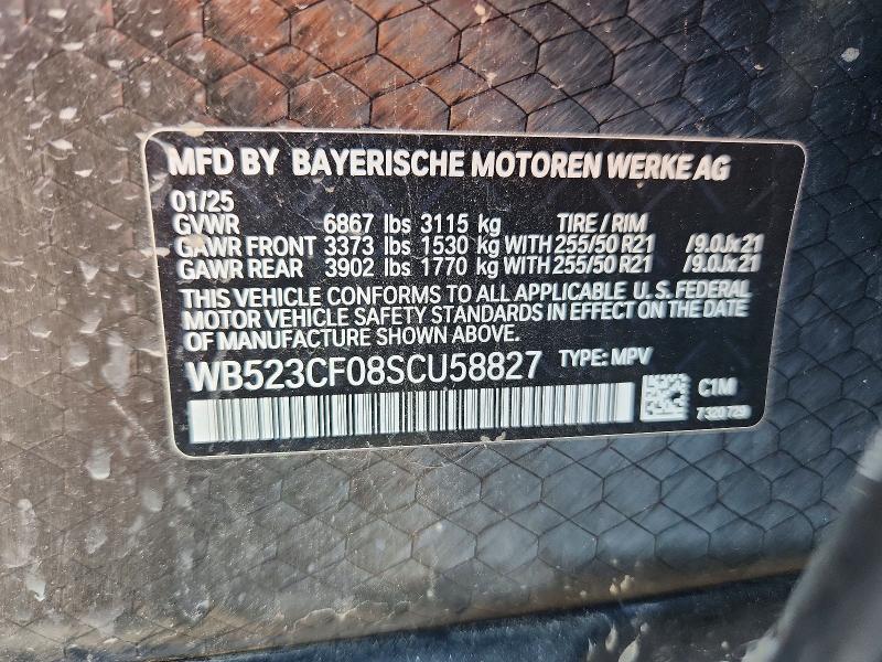 2025 Bmw Ix მანქანა იყიდება აუქციონზე, vin: WB523CF08SCU58827, აუქციონის ნომერი: 53281886
