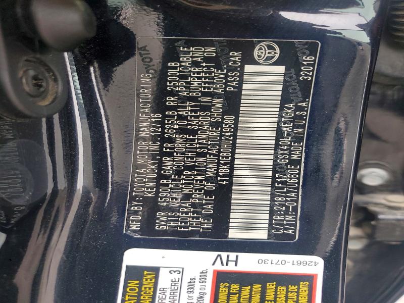Aukcja sprzedaży 2017 Toyota Avalon, vin: 4T1BK1EB0HU249580, numer aukcji: 54419356