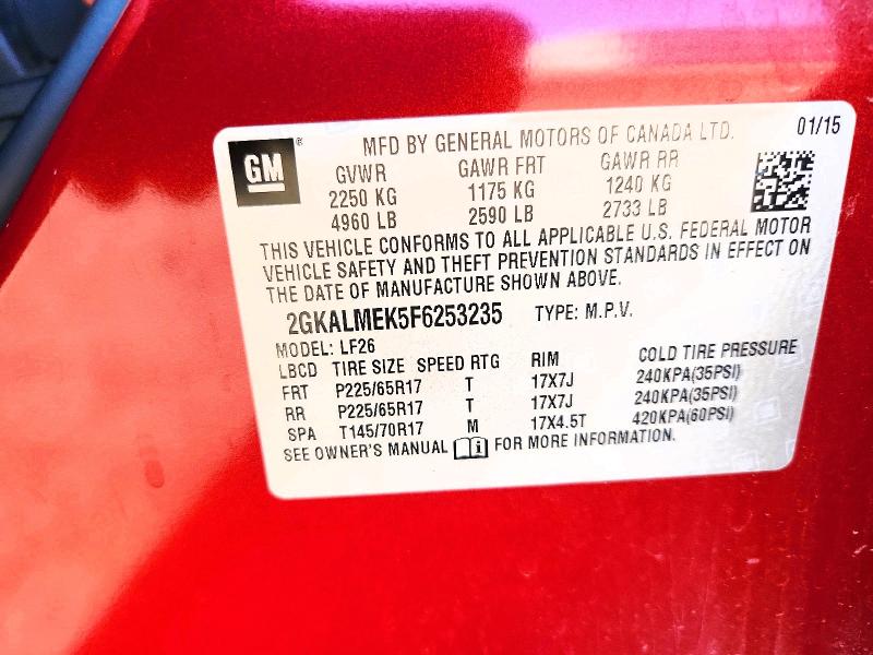 Продажа на аукционе авто 2015 Gmc Terrain, vin: 2GKALMEK5F6253235, номер лота: 54819606