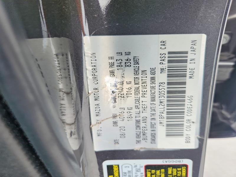 2021 Mazda 3 მანქანა იყიდება აუქციონზე, vin: JM1BPALL2M1305578, აუქციონის ნომერი: 52341826