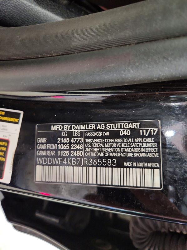 Продаж на аукціоні авто 2018 Mercedes-benz C, vin: WDDWF4KB7JR365583, номер лоту: 54117476
