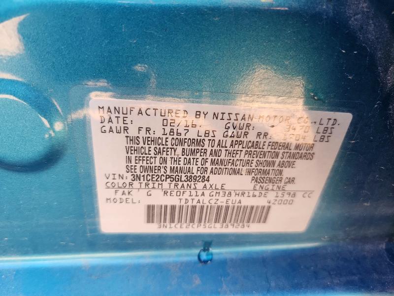 Продажа на аукционе авто 2016 Nissan Versa Note, vin: 3N1CE2CP5GL389284, номер лота: 55244436