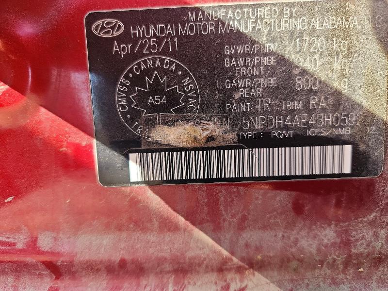 Aukcja sprzedaży 2011 Hyundai Elantra, vin: 5NPDH4AE4BH059277, numer aukcji: 55240656