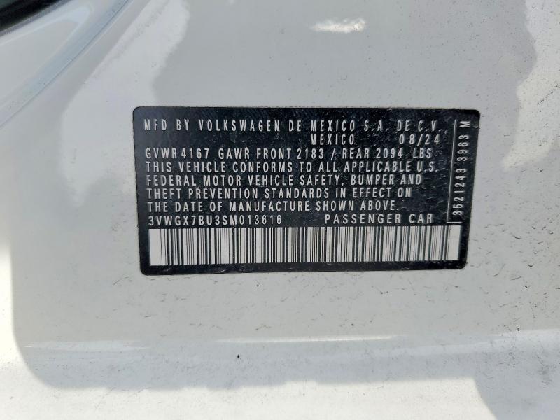 Продажа на аукционе авто 2025 Volkswagen Jetta, vin: 3VWGX7BU3SM013616, номер лота: 54118316