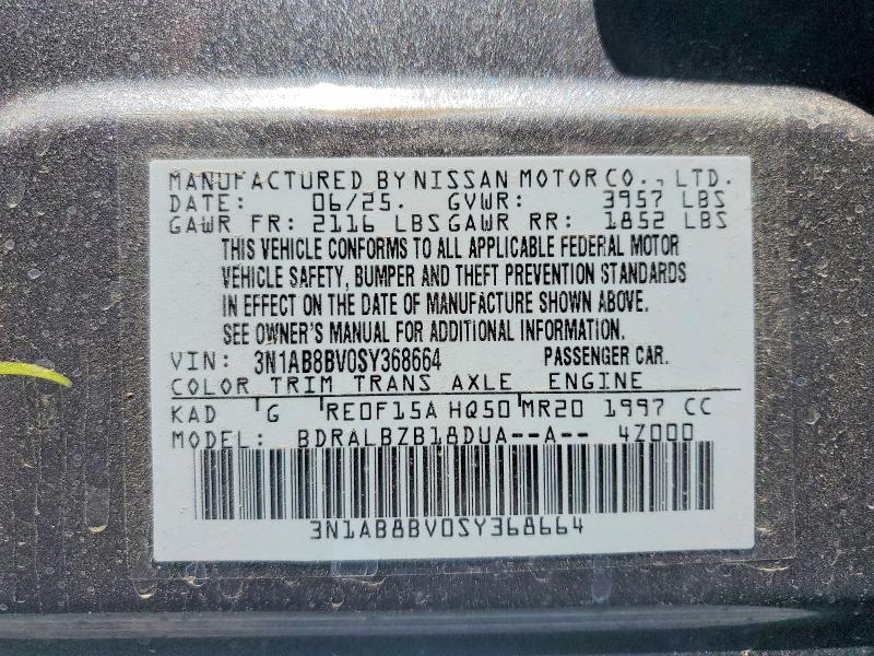 Продажа на аукционе авто 2025 Nissan Sentra, vin: 3N1AB8BV0SY368664, номер лота: 54639626