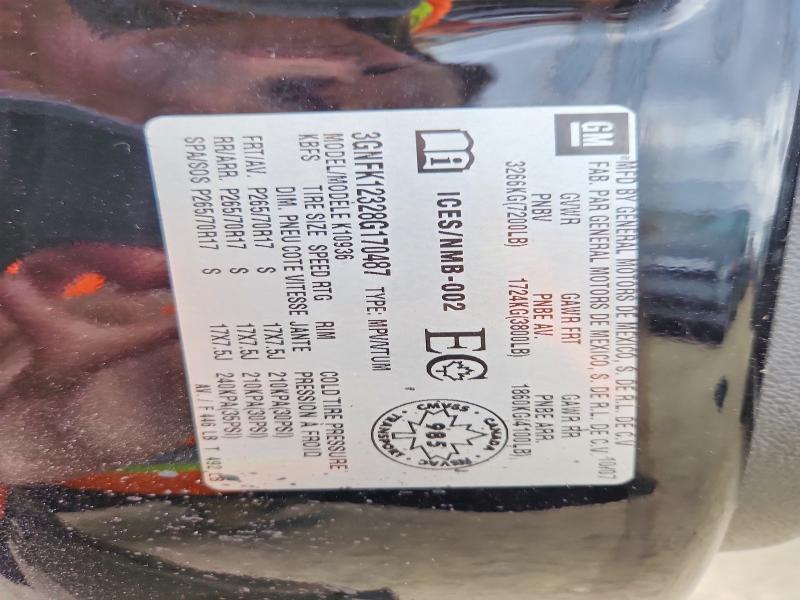 2008 Chevrolet Avalanche მანქანა იყიდება აუქციონზე, vin: 3GNFK12328G170487, აუქციონის ნომერი: 54662746