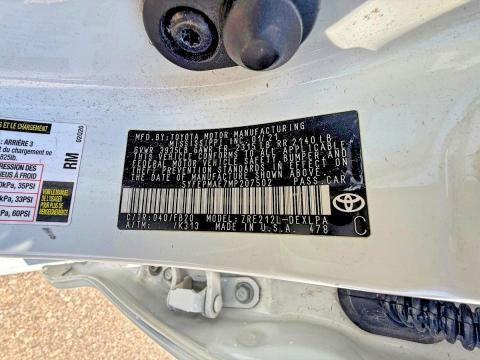53253776 :رقم المزاد ، 5YFEPMAE7MP207502 vin ، 2021 Toyota Corolla مزاد بيع